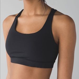 Lululemon Black Energy Sports Bra / size 12